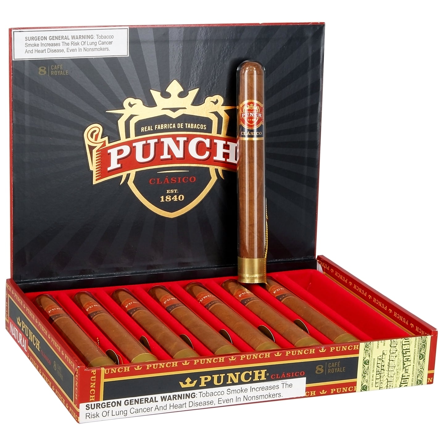 Punch Cigars - Café Royales Nat Crystal Tube - 5 5/8 X 44