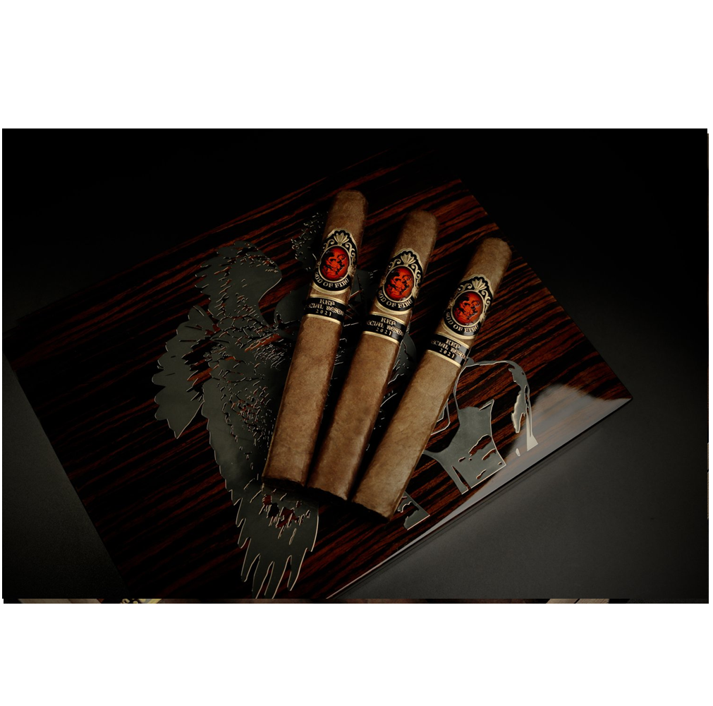 God of Fire Kkp Special Reserve Toro Extra 54 Cigars - Macassar Ebony Travel Humidor