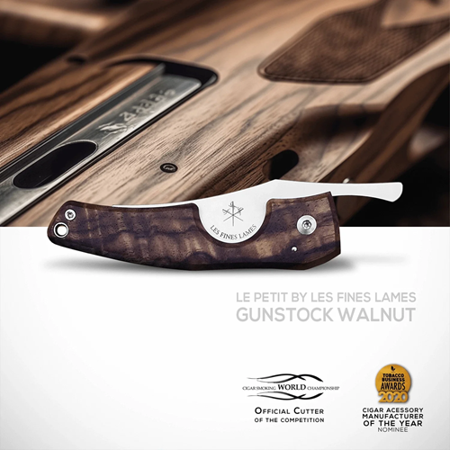 LES FINES LAMES LE PETIT CIGAR KNIFE - Gunstock Walnut Burl
