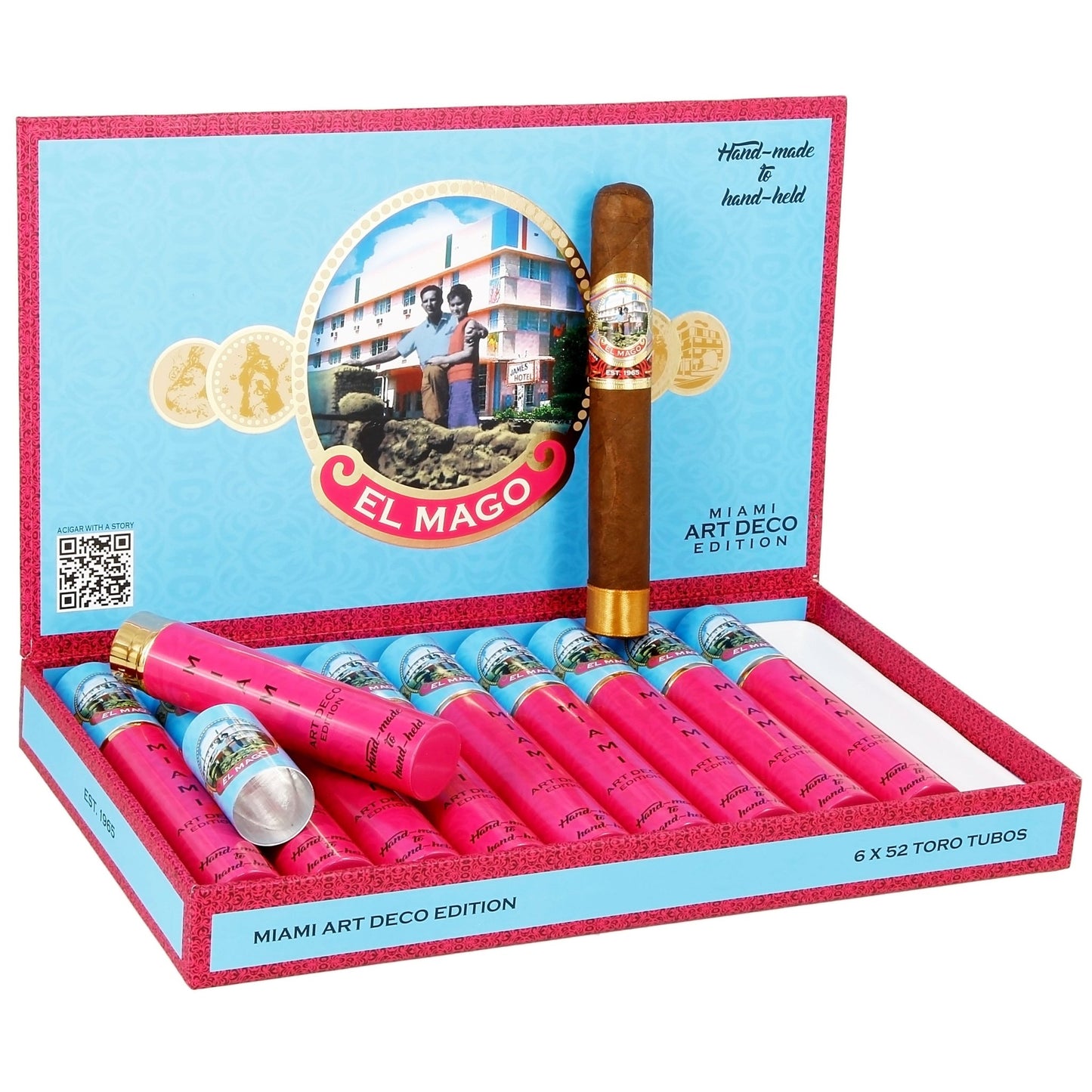 El Mago Miami Art Deco Edition Toro Tubo 6" x 52 - cigar13