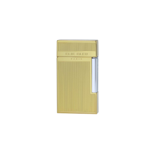 ELIE BLEU J-14 DIAMOND JET FLAME CIGAR LIGHTER - Gold Pinstripe