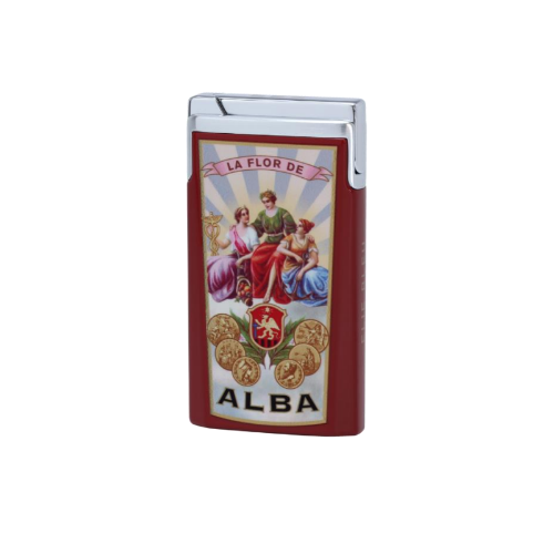 ELIE BLEU J-15 ALBA COLLECTION CIGAR LIGHTER - Red Lacquer