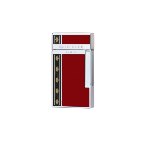 ELIE BLEU J-14 DIAMOND JET FLAME CIGAR LIGHTER - Alba Red Marquetry