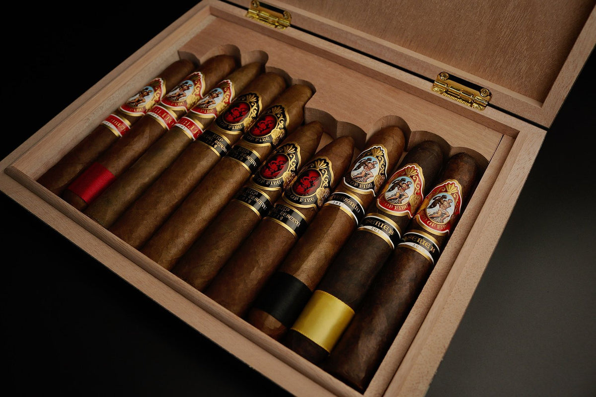 GOD OF FIRE KKP SPECIAL RESERVE 10 - CIGAR ASSORTMENT - Black Lacquer Travel Humidor - cigar13