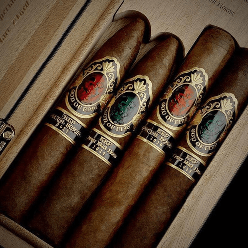 GOD OF FIRE KKP SPECIAL RESERVE 4 - CIGAR ASSORTMENT - Black Lacquer Travel Humidor - cigar13