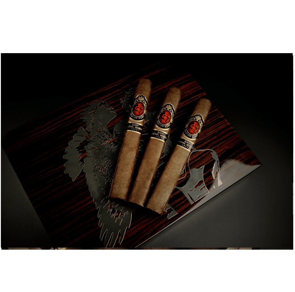 God of Fire Kkp Special Reserve Toro Extra 54 Cigars - Macassar Ebony Travel Humidor - cigar13