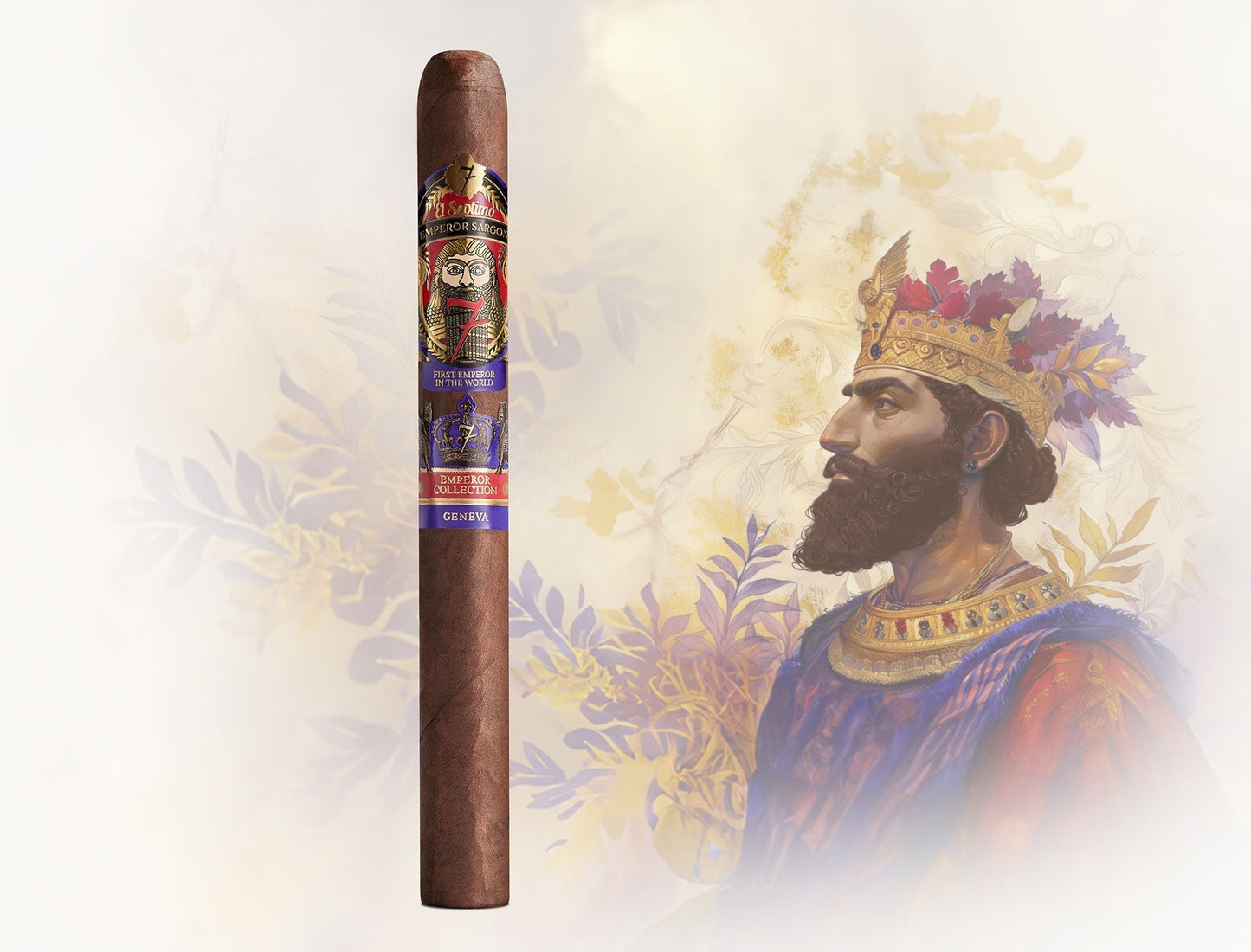 El Septimo Large King Sargon Limited Edition Filled Humidor (White Ebony)