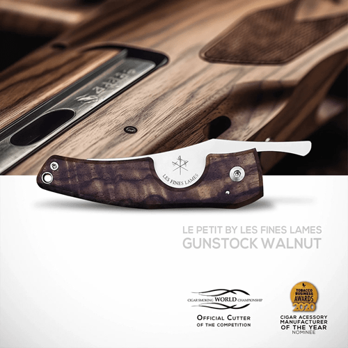LES FINES LAMES LE PETIT CIGAR KNIFE - Gunstock Walnut Burl - cigar13