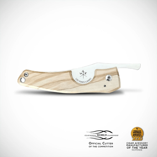 LES FINES LAMES LE PETIT CIGAR KNIFE - Olive Wood - cigar13