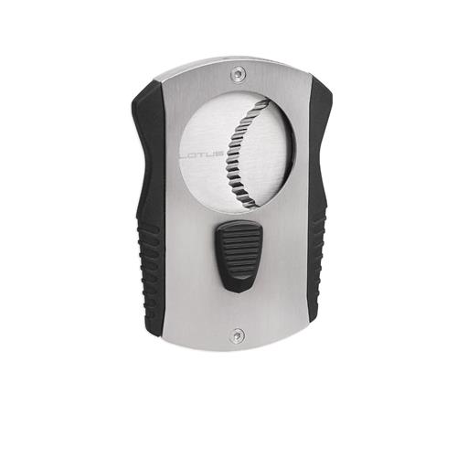 LOTUS CUTTER BARRACUDA 80 RG SERRATED CIGAR CUTTER - Chrome & Black - cigar13