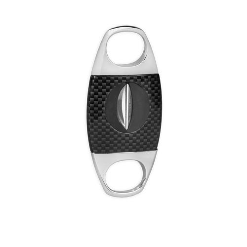LOTUS CUTTER JAWS SERRATED V - CUTTER - Black Carbon Fiber & Chrome - cigar13
