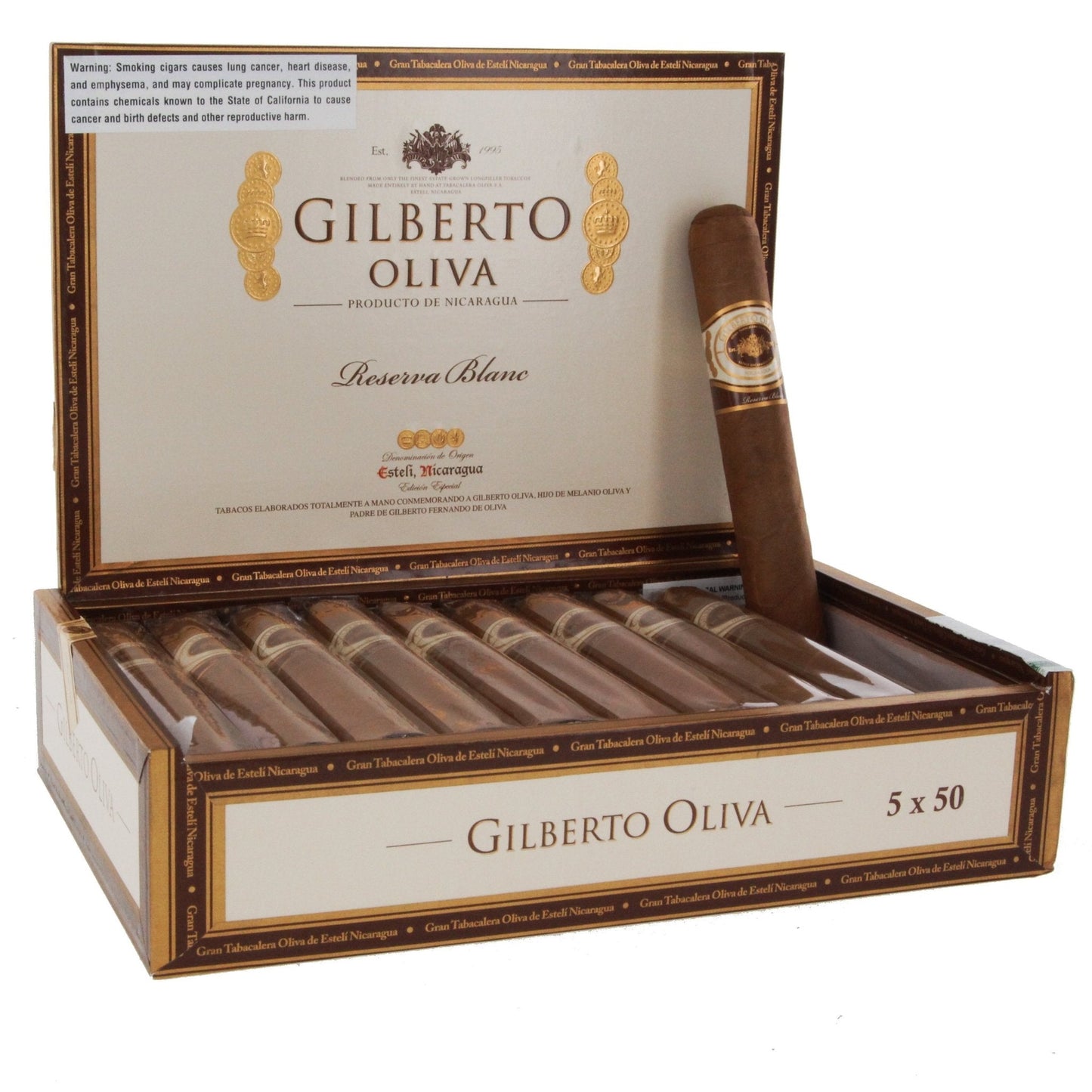 Oliva Gilberto Oliva Reserva Blanc Robusto 5" x 50 - cigar13