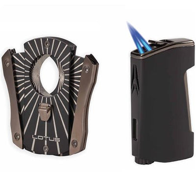 LOTUS LIGHTER & CUTTER CHROMA TWIN & DECEPTION GIFT SET - Black