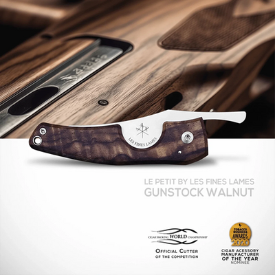 LES FINES LAMES LE PETIT CIGAR KNIFE - Gunstock Walnut Burl