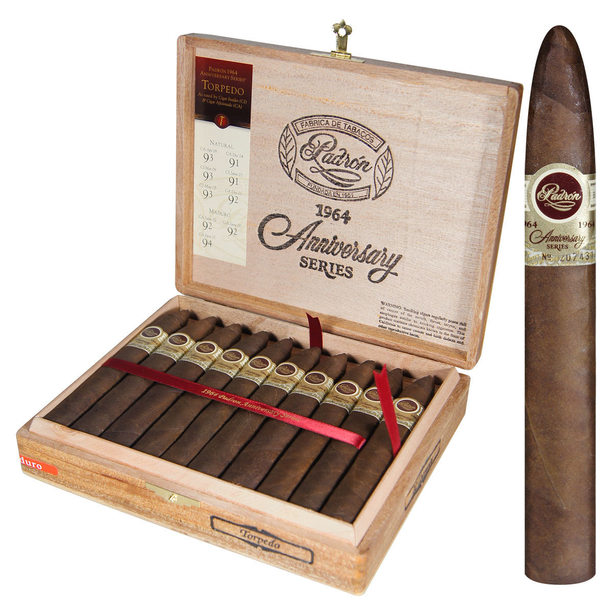 Padron 1964 Cigars - Torpedo-6x52 - Maduro