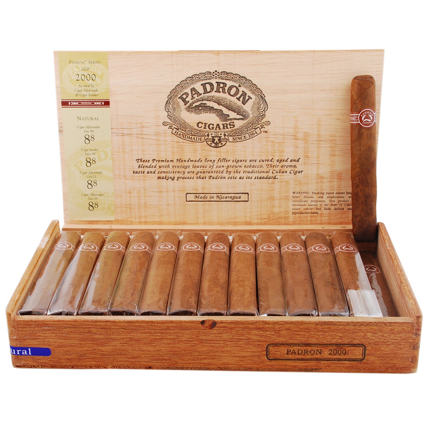 Padron Series Cigars - 2000 - 5x50 - Natural
