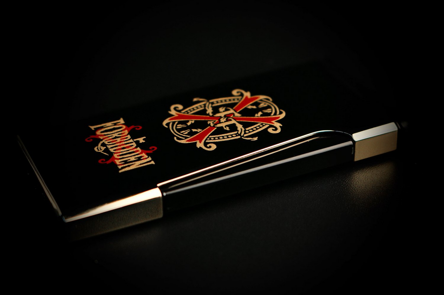 PROMETHEUS RETRO LE 24 OPUS X RARE BLACK SINGLE TORCH LIGHTER - Black Lacquer and Gold