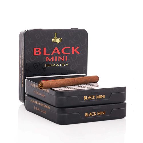 VILLIGER MINI COLORLINE CIGARS - Black Sumatra - 3 3/16 x 21, Pack of 20