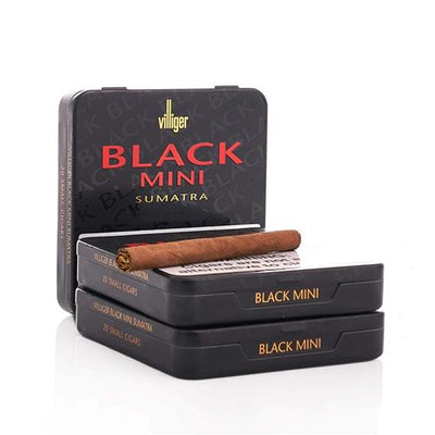VILLIGER MINI COLORLINE CIGARS - Black Sumatra - 3 3/16 x 21, Pack of 20