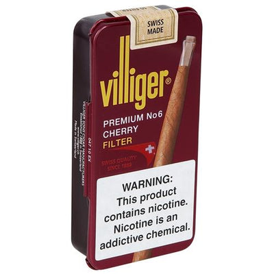 VILLIGER PREMIUM NO.6 CIGARS - Cherry - 3 3/4 x 23, Pack of 10
