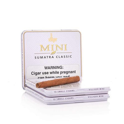 VILLIGER MINI CLASSIC CIGARS - Sumatra - 2 7/8 x 21, Pack of 10