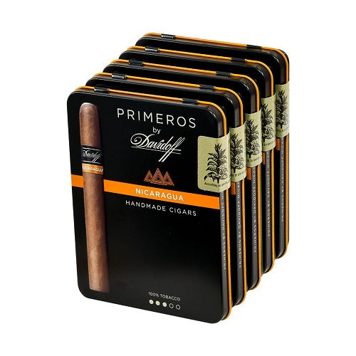 DAVIDOFF PRIMEROS NICARAGUA CIGARS - 5 Tins/Pack, Habano