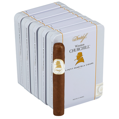 DAVIDOFF WINSTON CHURCHILL SMALL CIGARS - Petit Panetela - 4x38, 5 Tins/Pack