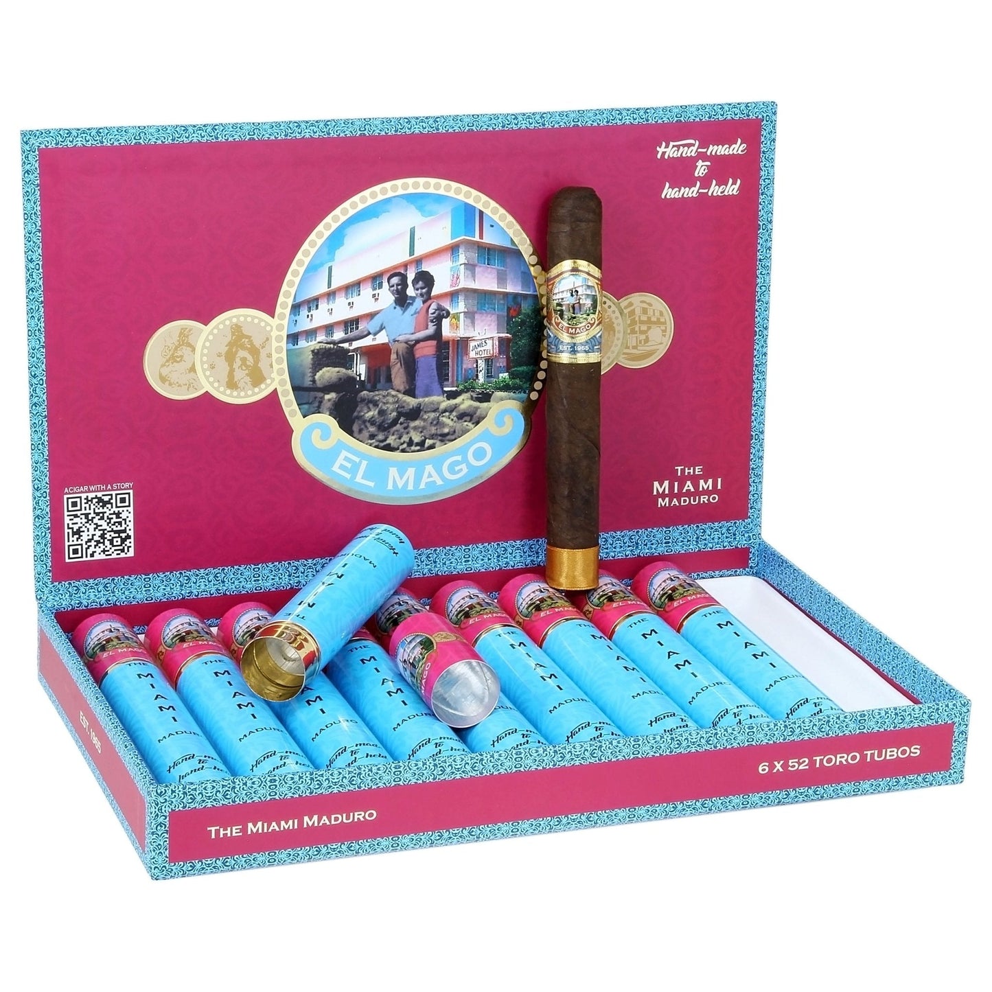 El Mago Miami Maduro Toro Tubo 6" x 52 - cigar13