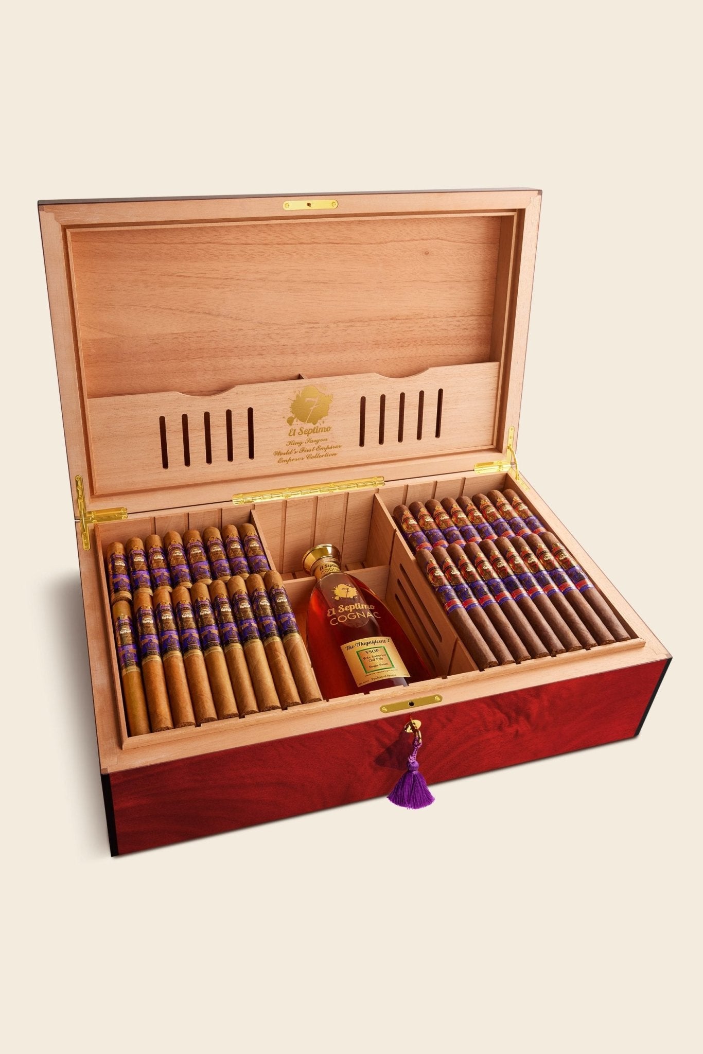 El Septimo Large King Sargon Limited Edition Filled Humidor (Shiny Buninga) - cigar13