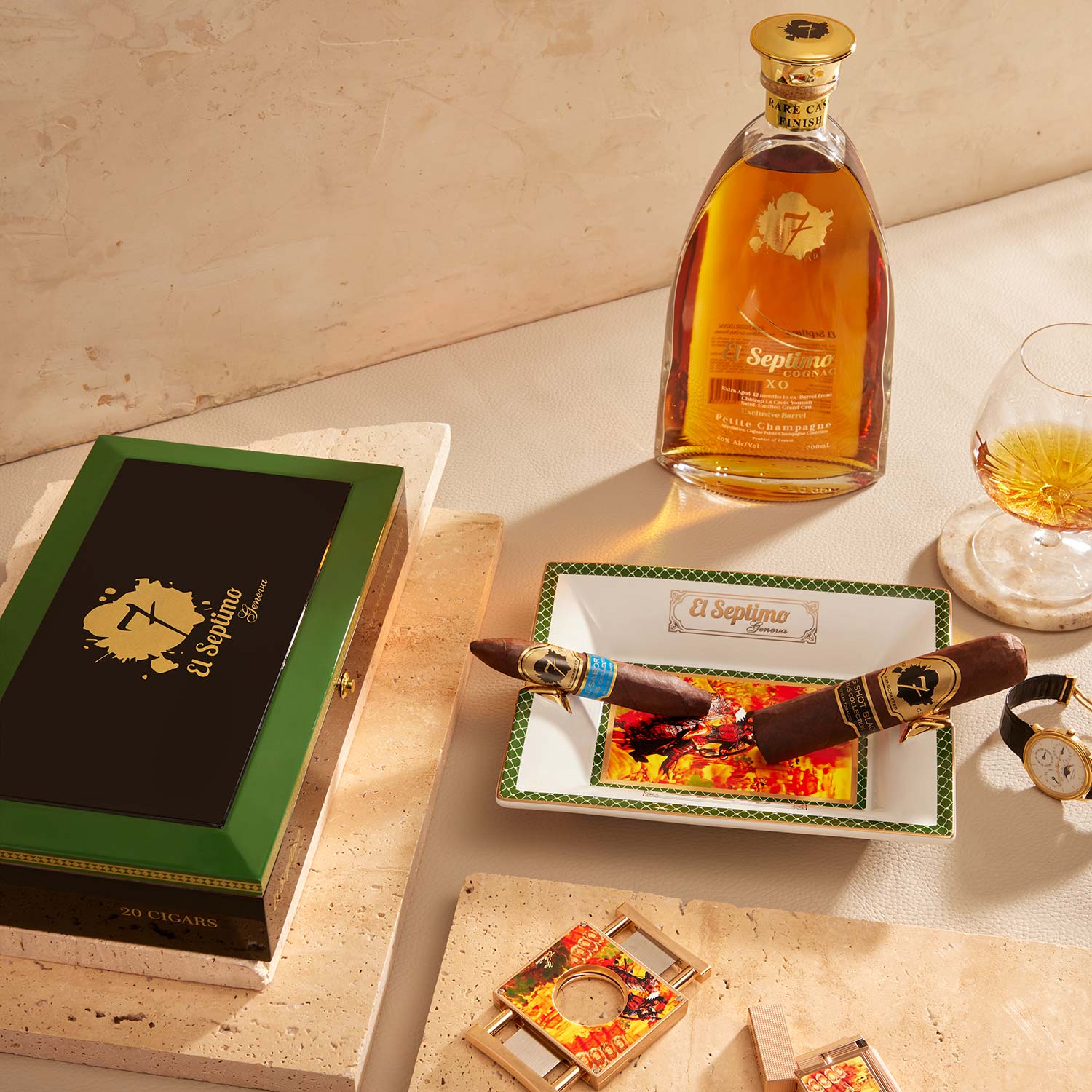 El Septimo Large King Sargon Limited Edition Filled Humidor (Shiny Buninga) - cigar13