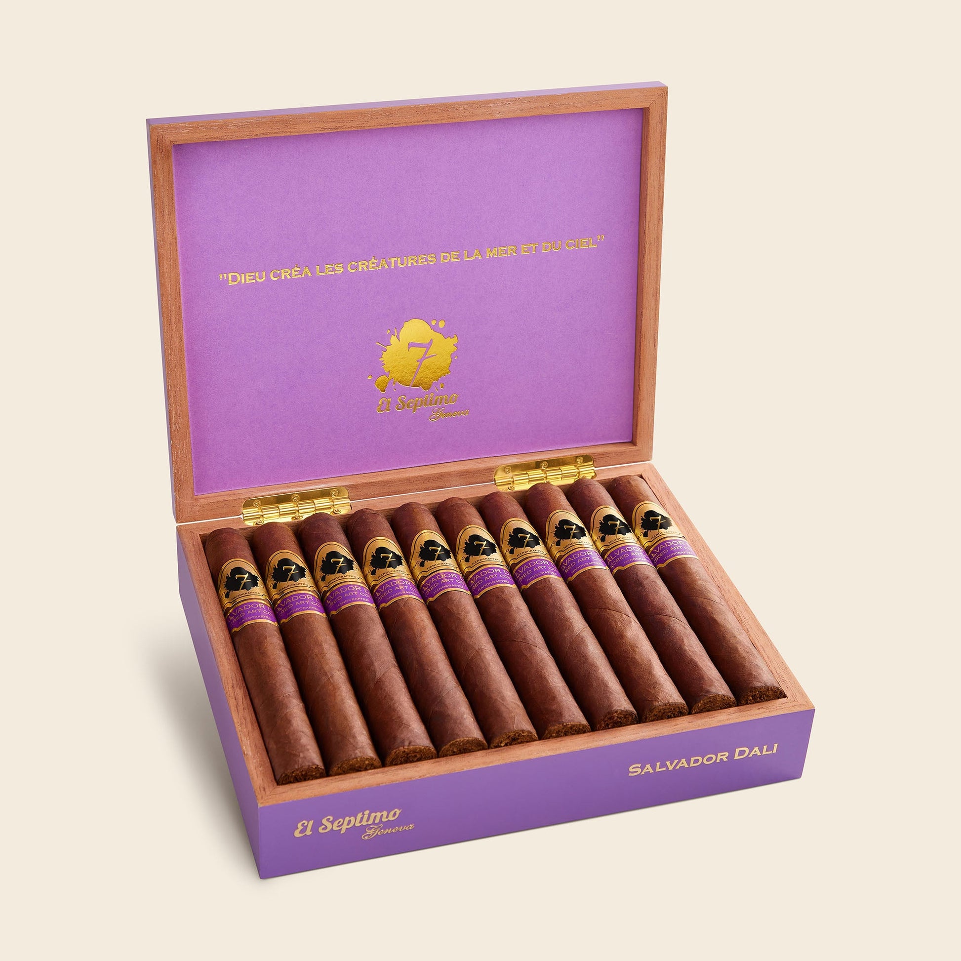 El Septimo Large King Sargon Limited Edition Filled Humidor (White Ebony) - cigar13