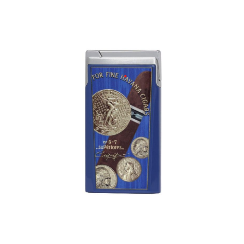 ELIE BLEU J-15 MEDALS COLLECTION CIGAR LIGHTER - Blue Lacquer