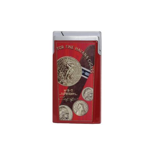 ELIE BLEU J-15 MEDALS COLLECTION CIGAR LIGHTER - Red Lacquer