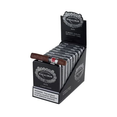 EXCALIBUR BLACK CIGARS - Shorts - 4 x 38, 10 Tins of 5
