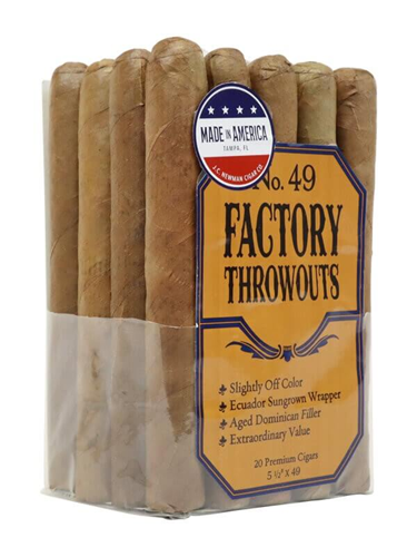 FACTORY THROWOUTS CIGARS - No. 49 - 5.50x49 - Bundle/20, Natural