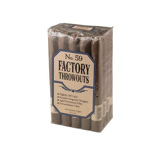 FACTORY THROWOUTS CIGARS - No. 59 - 6.25x45 - Bundle/20, Natural