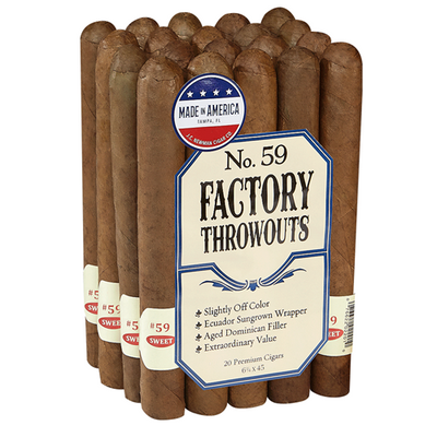 FACTORY THROWOUTS CIGARS - No. 59 - 6.25x45 - Bundle/20, Sweet