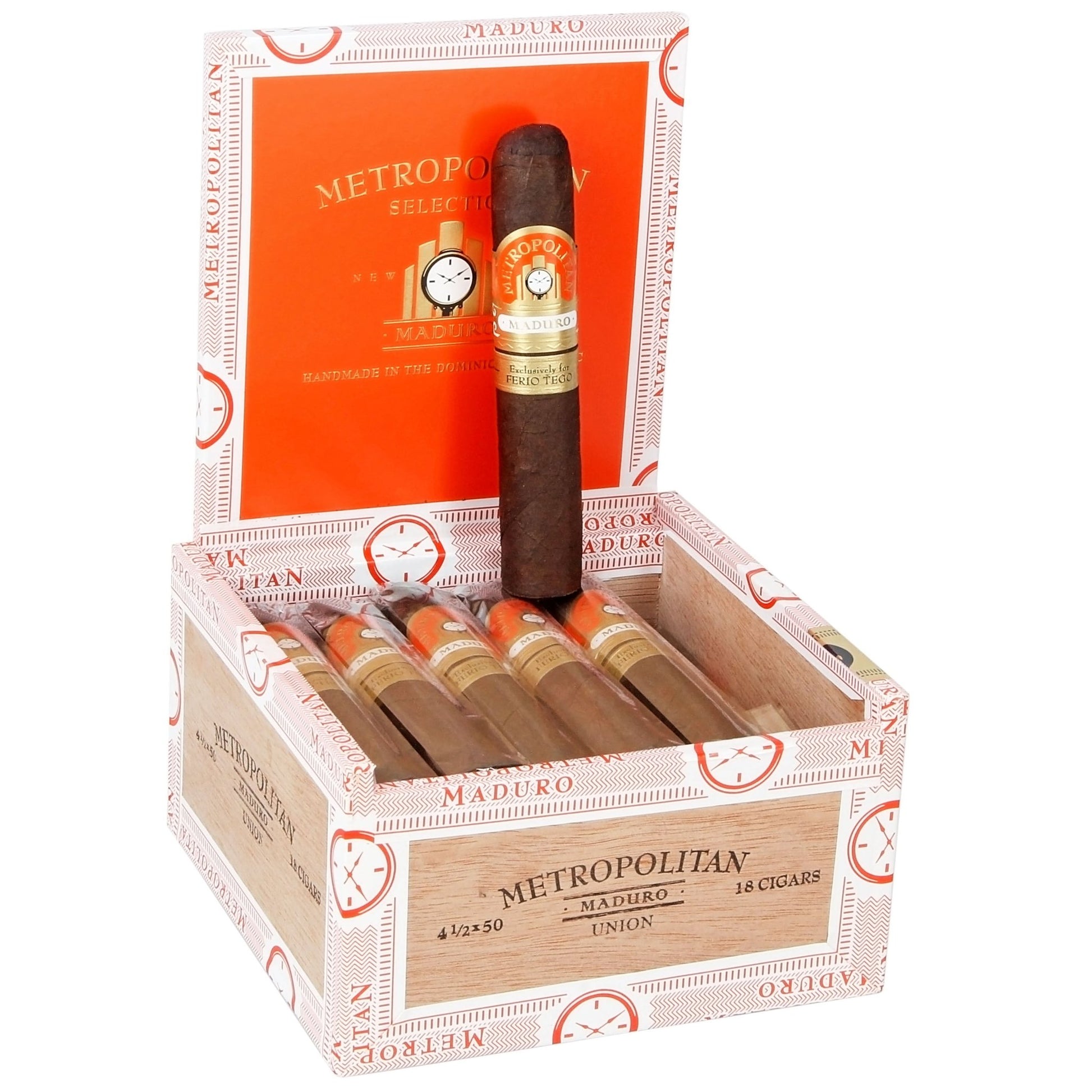 Ferio Tego Metropolitan Maduro Union 4 1/2" x 50 - cigar13