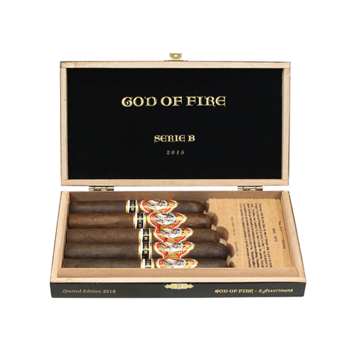 GOD OF FIRE SERIE B CIGARS - 5 Cigar Sampler, 1 - Robusto SG, 1 - Robusto Gordo SG, 1 - Double Robusto Maduro, 2 - Gran Toro Maduro - cigar13