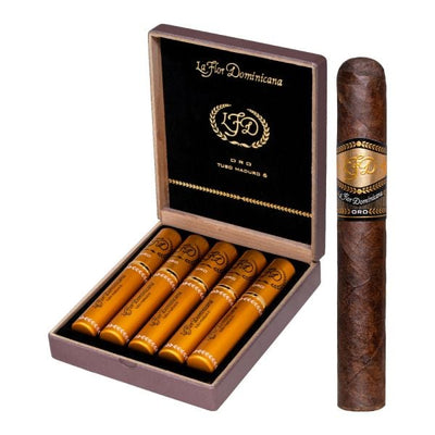 La Flor Dominicana Oro Tubo No 6 Maduro (Toro) (6.0