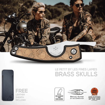LES FINES LAMES LE PETIT CIGAR KNIFE - Brass Skulls