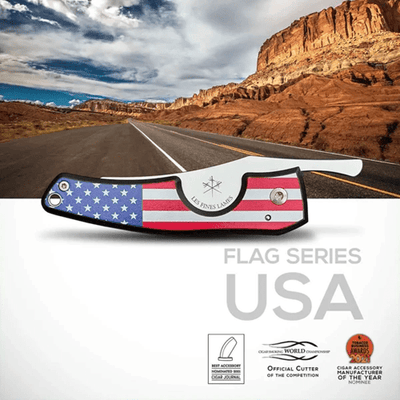 LES FINES LAMES LE PETIT CIGAR KNIFE - Flag Cuba Light Wood