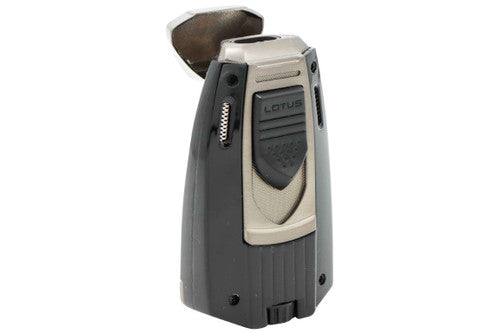 LOTUS LIGHTER MARINER TWIN PINPOINT TORCH FLAME BLACK &amp; GUNMETAL