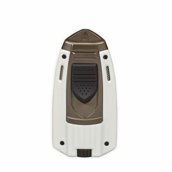 LOTUS LIGHTER MARINER TWIN PINPOINT TORCH FLAME WHITE &amp; GUNMETAL