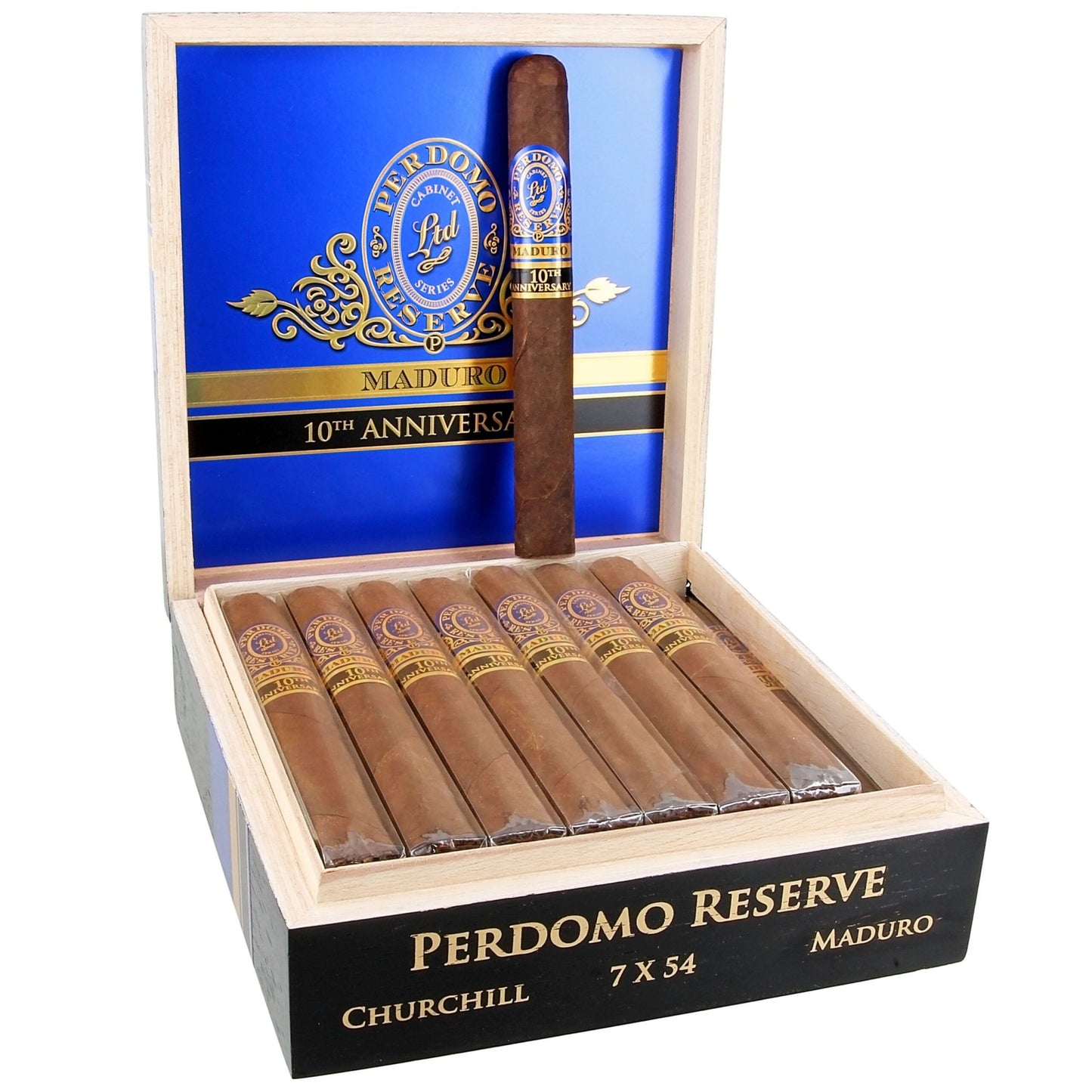 Perdomo 10th Anniversary Maduro Cigars - Churchill "C" - 7x54 - cigar13