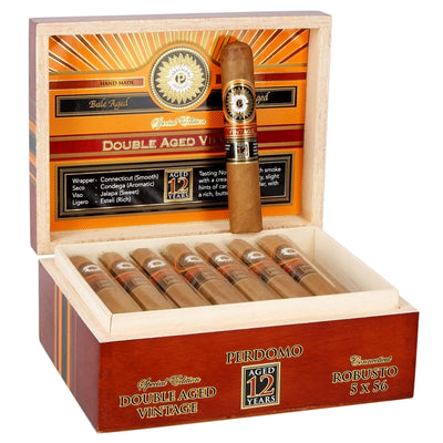 Perdomo 12 Year Double Aged Connecticut Cigars - Robusto-5x56