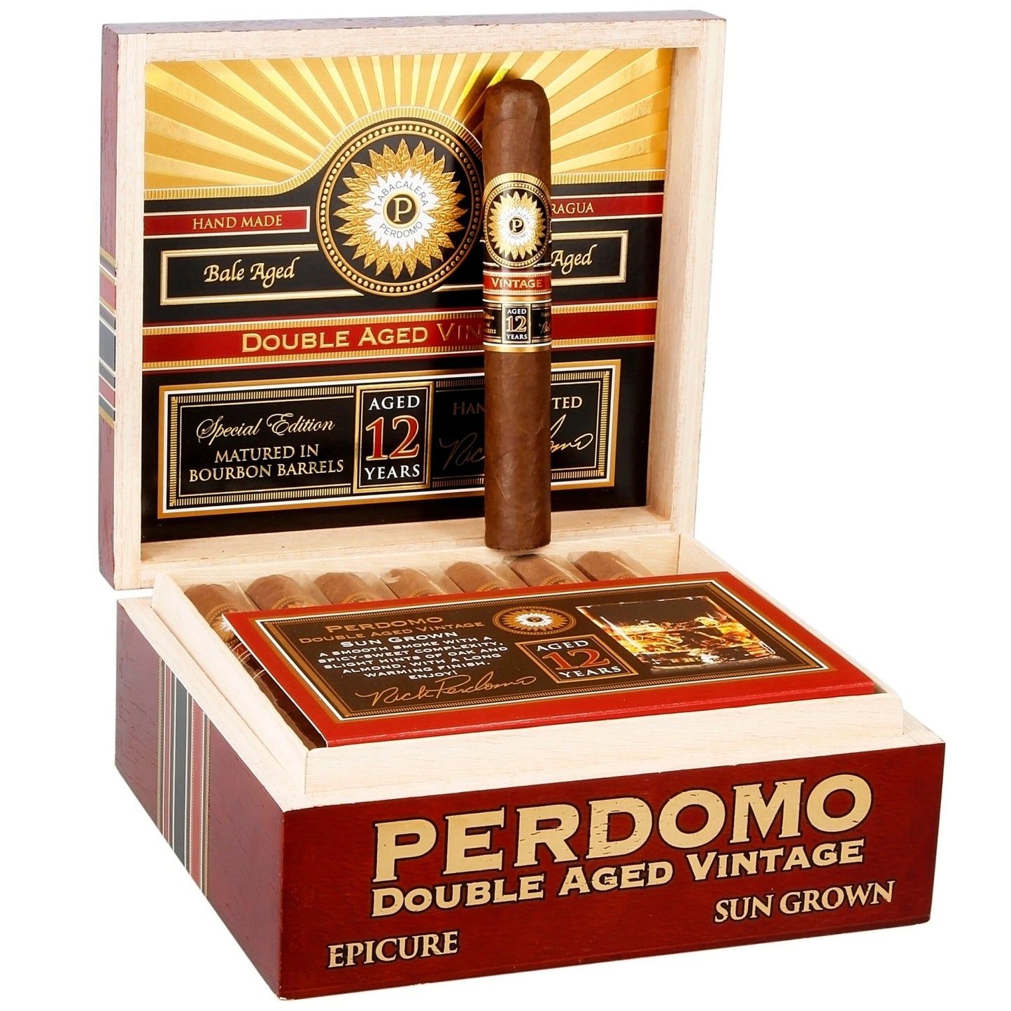 Perdomo 12 Year Double Aged Sungrown Cigars - Epicure - 6x56 - cigar13
