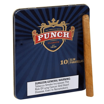 PUNCH CIGARS - Slim Panatellas Tin EC - 4 x 28, 10 Tins of 10