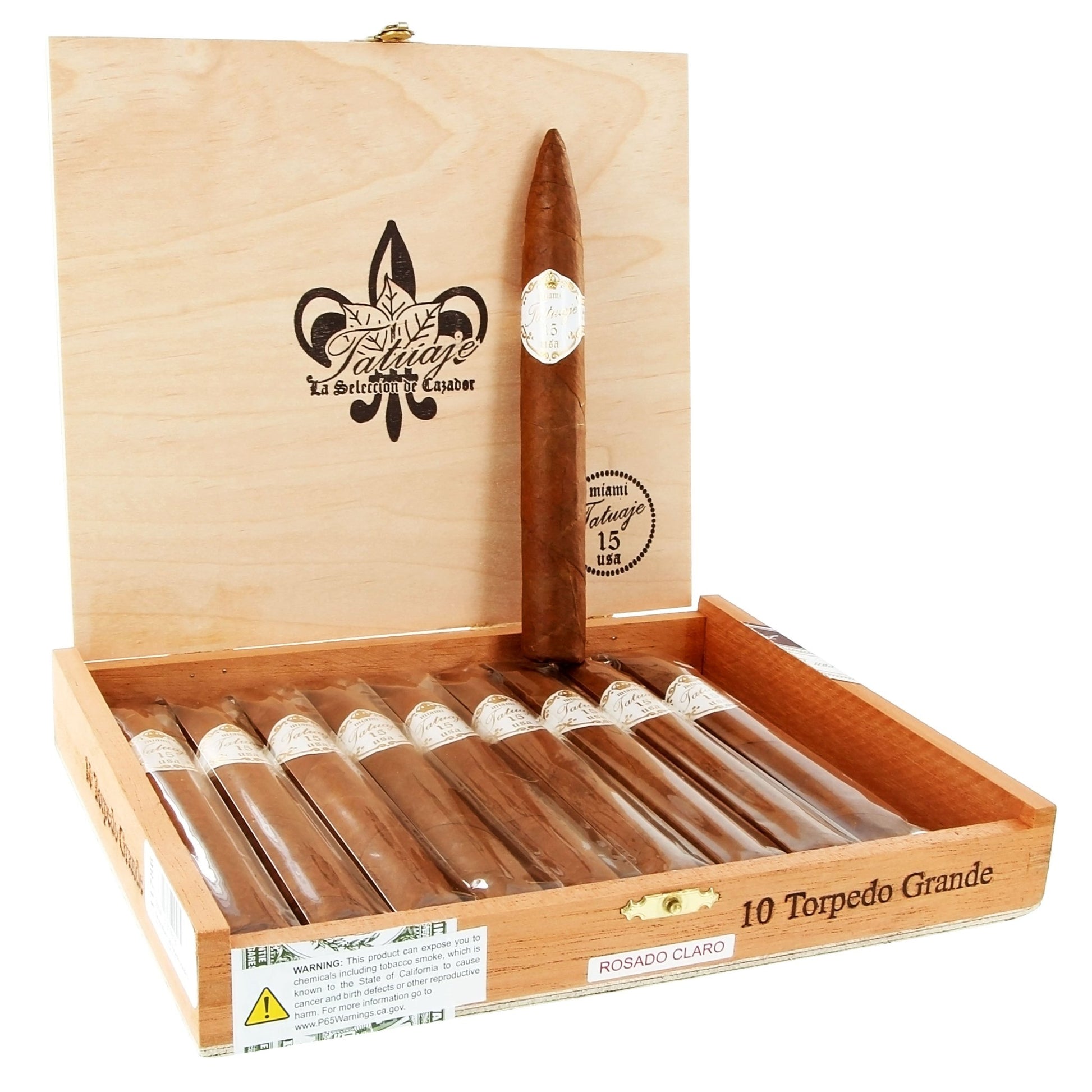 Tatuaje Miami 15th Torpedo Grande Claro 6 1/2" x 52 - cigar13